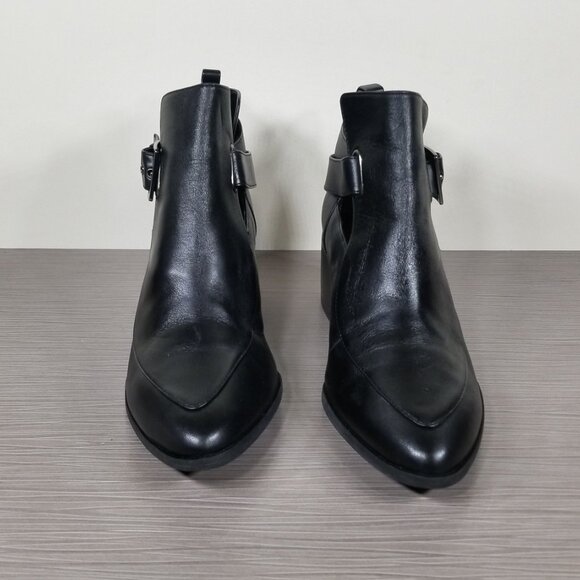 Treasure & Bond Cutout Ankle Booties, Black Leather, Womens Size 8.5 M - Picture 3 of 12